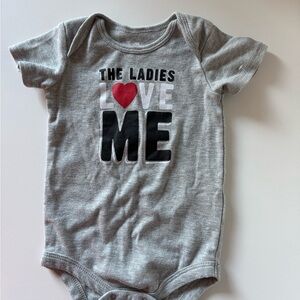 Gray Baby Onesie Valentines Day